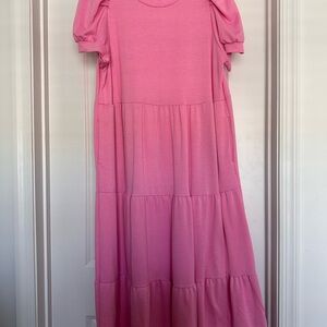 Crown & Ivy Pink Tiered Maxi Sundress
